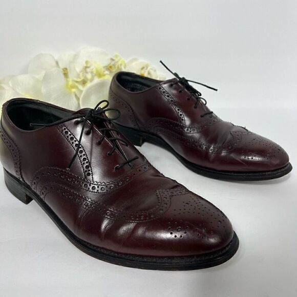 Hanover Mens Wingtip Dress Shoes size 11 Burgundy - Picture 1 of 16